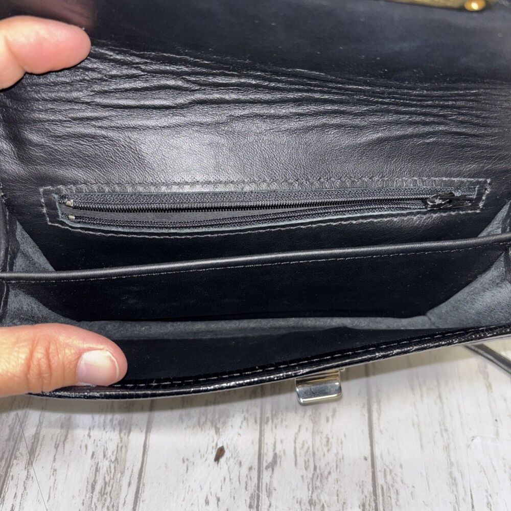 Black Roche Leather Crossbody Bag Vintage - Picture 6 of 8
